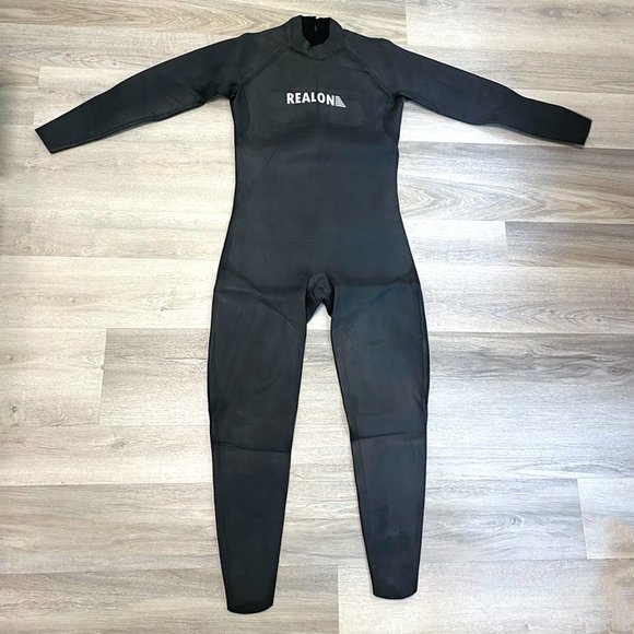 REALON Triathlon 2XL Wetsuit Men 3mm, Cold Water One Piece Smooth Skin Neoprene - Picture 6 of 7